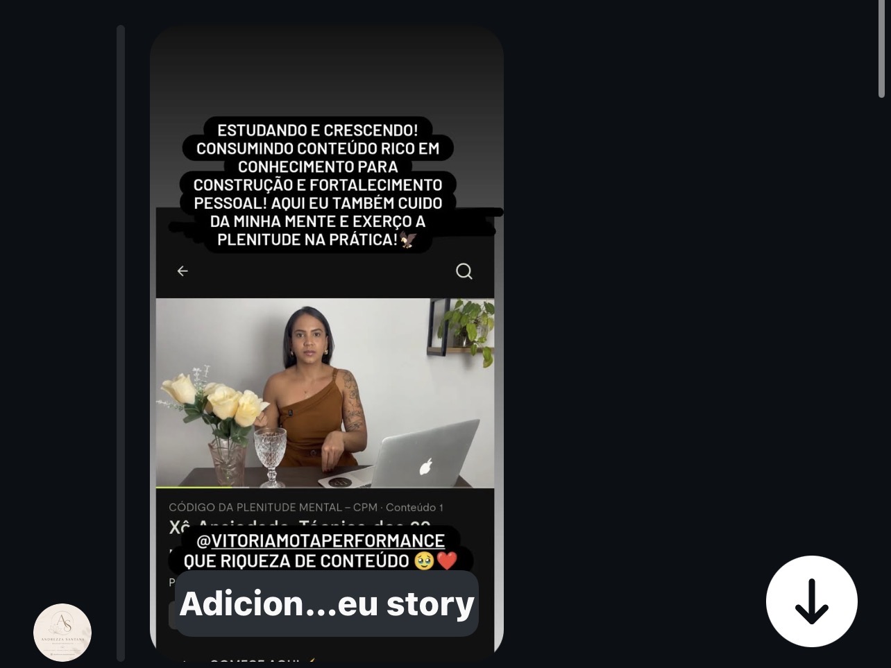 Story de aluna sobre o CPM